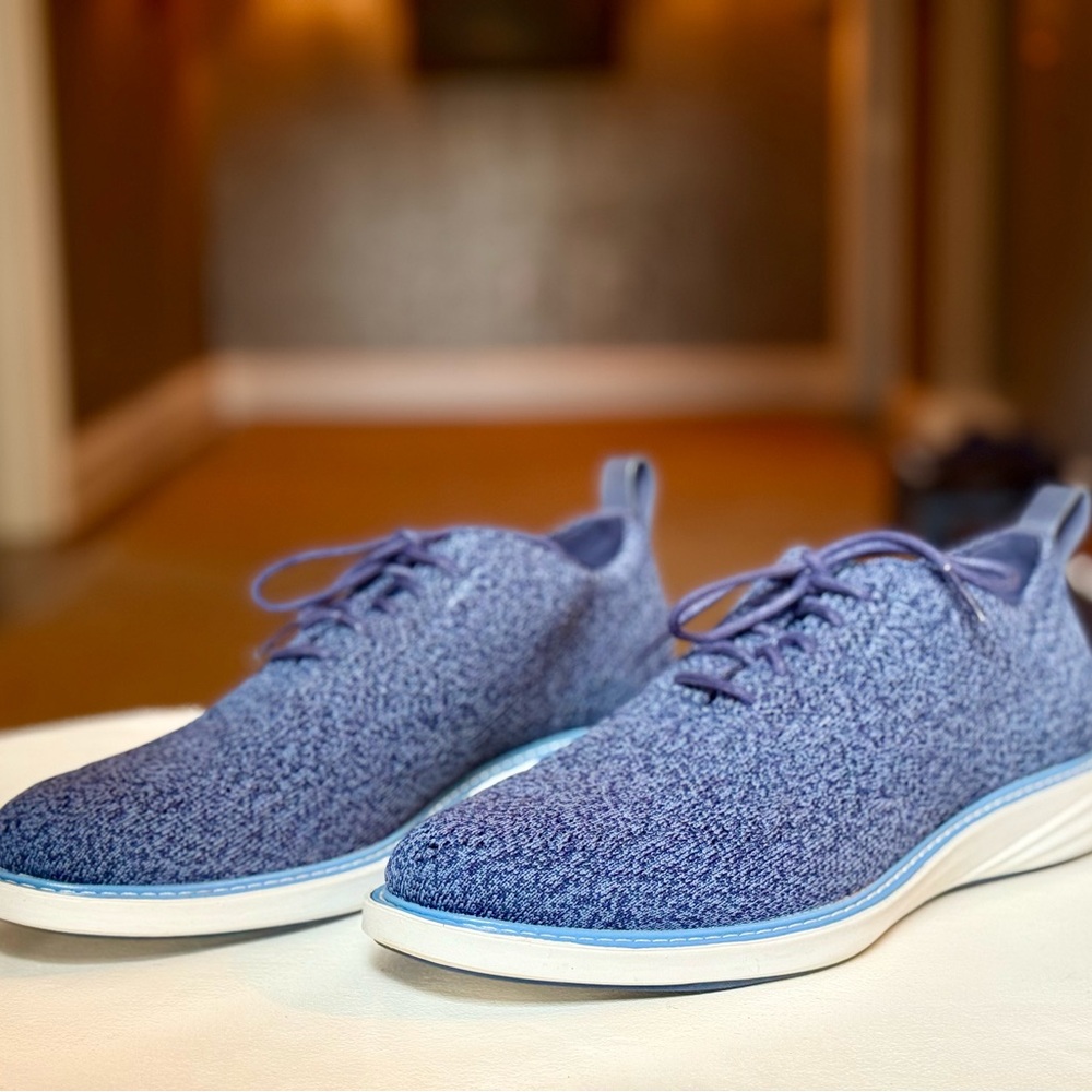 Cole Haan Blue Knit Sneakers with Minimalist Design